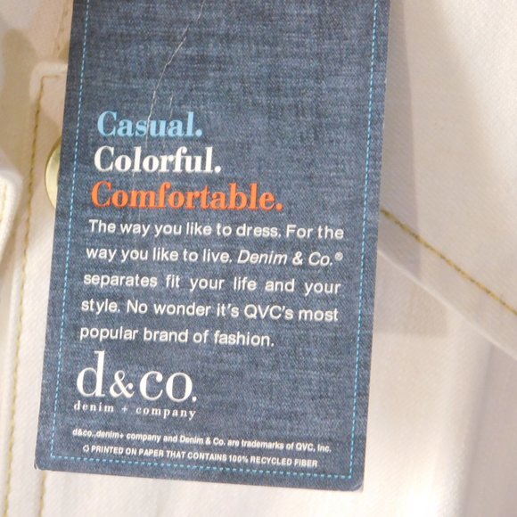 Denim & Co. White Woman's Jacket Small NEW - Picture 3 of 9